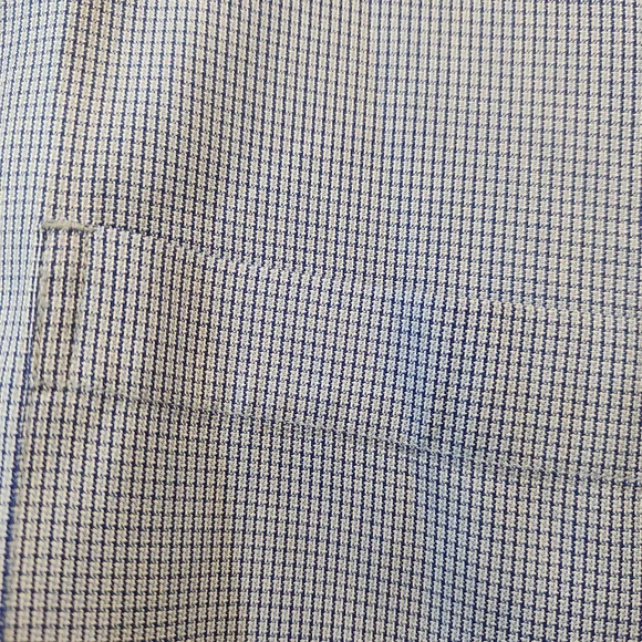 IZOD Button Up Shirt Mens large Blue White Plaid Houndstooth Long Sleeve Preppy - Picture 5 of 7